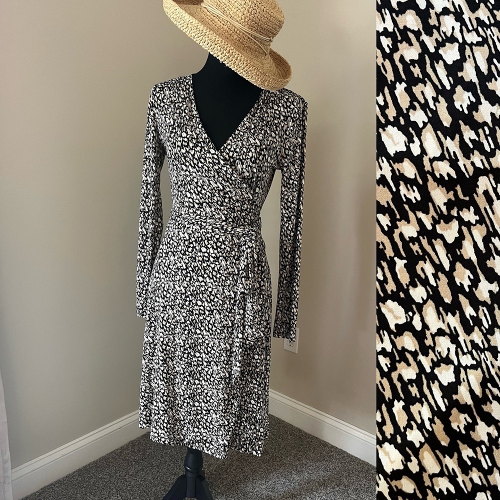 Banana Republic Wrap Dress Animal Print S